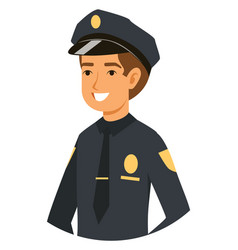 Policeman Cartoon Portrait Police Office Guard