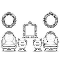 Rich Baroque Rococo Armchair And Dressing Table