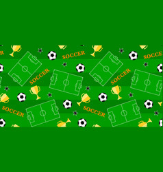 Seamless Pattern With Stadium Soccer Ball And