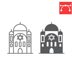 Synagogue Line And Glyph Icon