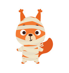 Cute Little Halloween Squirrel In A Mummy Costume