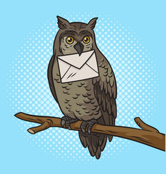 Fabulous Owl With Letter In Beak Pop Art