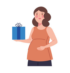 Baby Shower Woman With Gift