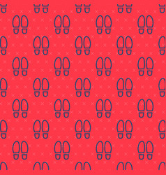 Blue Line Footsteps Icon Isolated Seamless Pattern