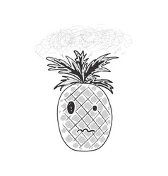 Gray Sad Confused Pineapple Character