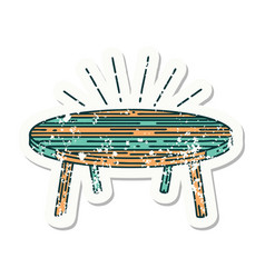 Grunge Sticker Tattoo Style Wood Table