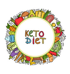 Handwritten lettering with low carbs ketogenic Vector Image