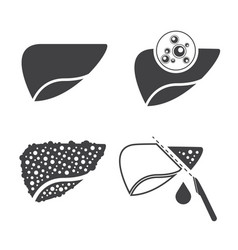 Liver Cancer Icons Set