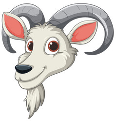 A Smiling Cartoon Goat Head