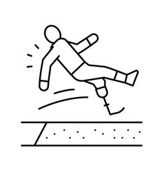 Broad Jump Handicapped Athlete Line Icon