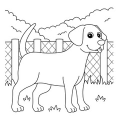 Chocolate Lab Dog Coloring Page For Kids