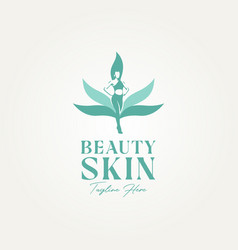 Feminine Beauty Skin Icon Logo Template Design