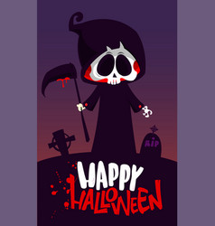 Grim Reaper Cartoon Character With Scythe