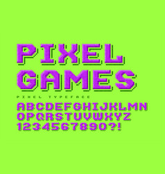 Pixel Font Design Stylized Like In 8-bit Games