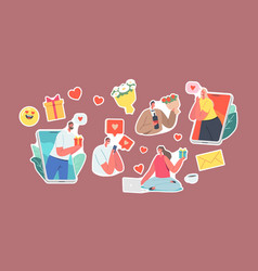 Set Stickers Online Date Modern Romance