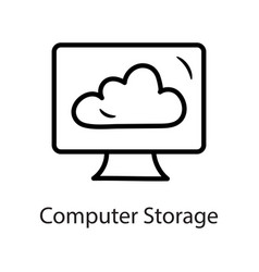 Computer Storage Outline Icon Design