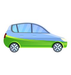 Family Hybrid Car Icon Cartoon Style