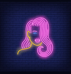 Girl With Pink Hair Neon Sign