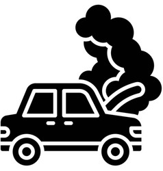 Smoke Rising From The Car Hood Icon Accident