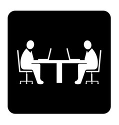 Co Working Symbol Worker People With Laptops W