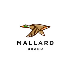 Flying Mallard Duck Logo Template Design