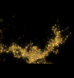 Gold Glitter Texture On A Black Background