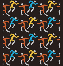 Running People Joggers Seamless Pattern