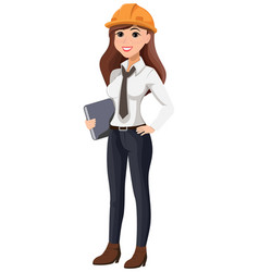 Cute Young Engineer Woman Architect