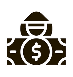 Fake Banknote Fraudster Icon Glyph