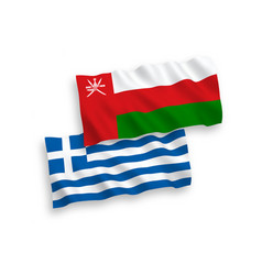 Flags Of Greece And Sultanate Of Oman On A White