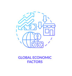 Global Economic Factors Blue Gradient Concept Icon