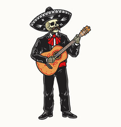 Mexican Skeleton Singer With Guitar