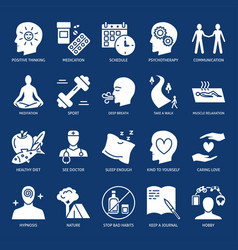 Wellness And Stress Relief Icon Set