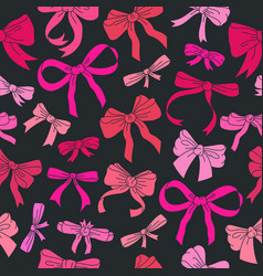 Hand Drawn Bows Seamless Pattern Holidays Gifts