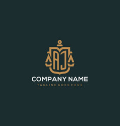 Initial Aj Logo For Law Firm With Luxury Modern