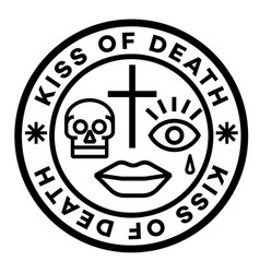 Kiss Of Death Isolated On White Sign Badge Stamp