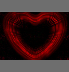 Red Smooth Hearts And Dots On Black Background