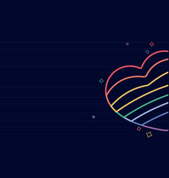 Lgbti Flag In Neon Heart