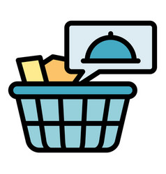 Online Food Cart Icon Flat