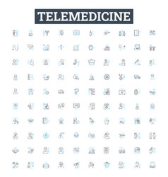 Telemedicine Line Icons Set Telehealth