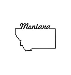 Us State Map Montana Outline Symbol