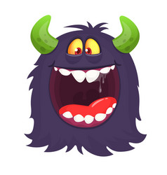 Angry Cartoon Black Monster Screaming Yelling