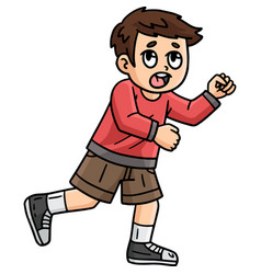 Boy Running Cartoon Colored Clipart