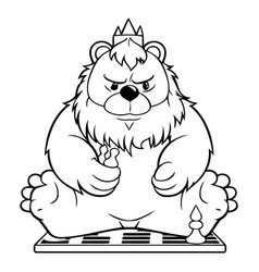 Cute Cartoon Bear With A Crown On His Head