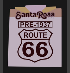 Santa Rosa Route 66 On A Black Background