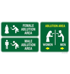 Set Of Moslem Restroom Sign Isolated Eps