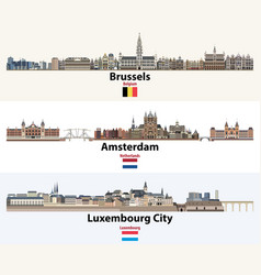 Skylines Of Brussels Amsterdam Luxembourg City