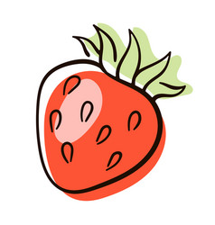 Strawberry Outline Doodle Icon Line Art