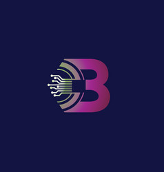 B Letter Technology Communication Modern Logo