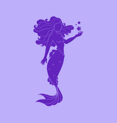 Flat Design Mermaid Silhouette